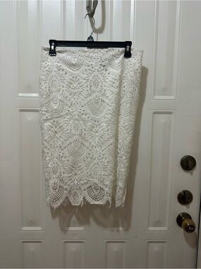 White Lace Midi Skirt
